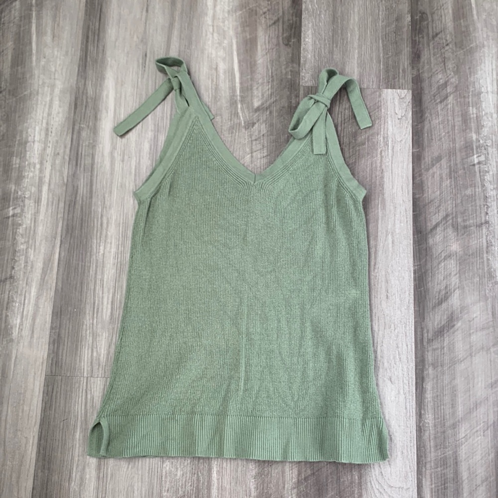 Sage Green Tie Sweater Tank